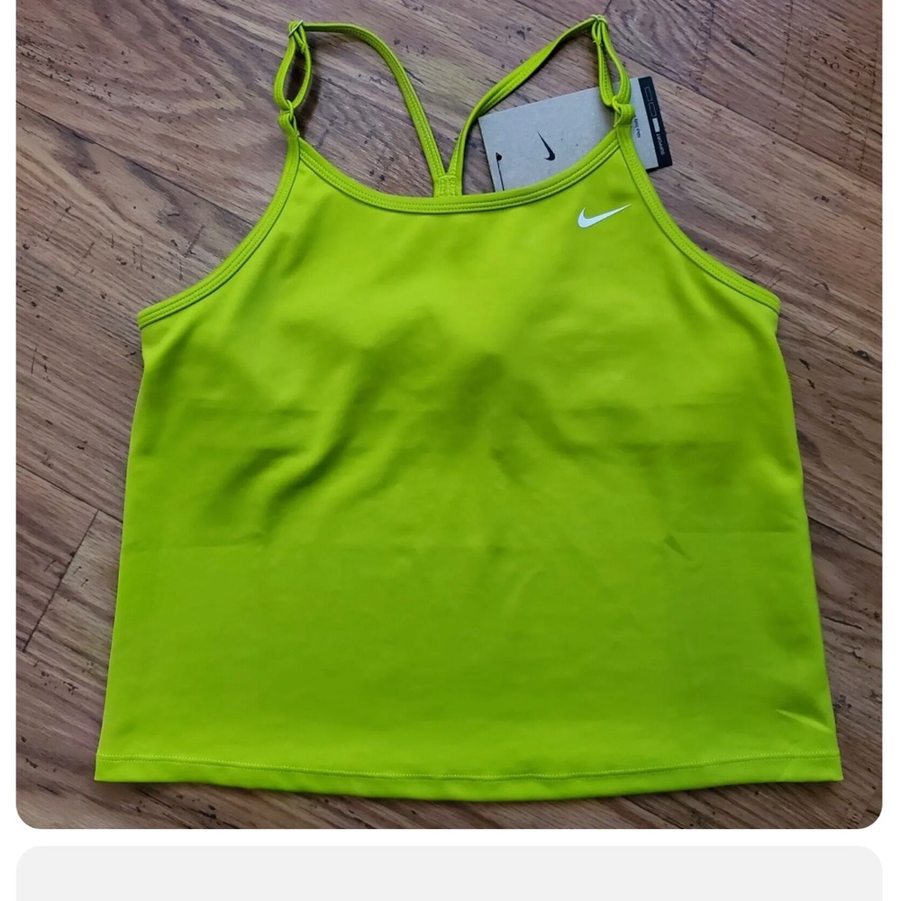 Nike Dri-FIT Youth Girls Indy Tank Top Sports Bra XL Bright Cactus